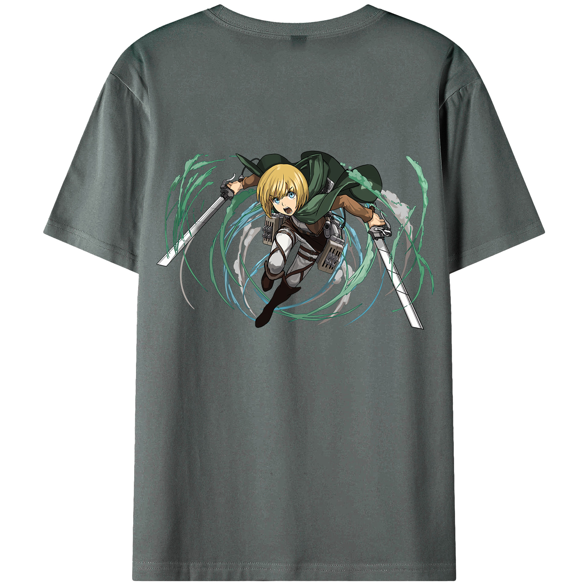 （画像用） 進撃の巨人 アルミン·アルレルト Attack on Titan Armin Arlert 綿100％ メンズ半袖Tシャツ（バックプリント） 通気性